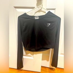 Gymshark Training Long Sleeve Crop Top - Black
